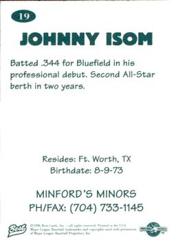 1996 Best Carolina League All-Stars 2 #19 Johnny Isom Back