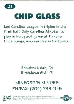 1996 Best Carolina League All-Stars 2 #21 Chip Glass Back