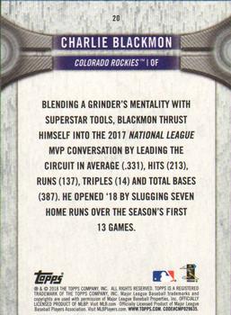 2018 Topps National Baseball Card Day #20 Charlie Blackmon Back
