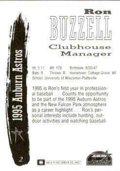 1995 Multi-Ad Auburn Astros #2 Ron Buzzell Back