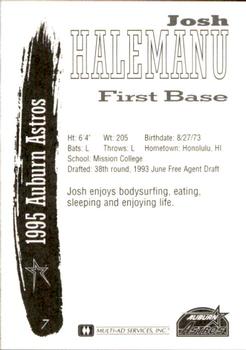 1995 Multi-Ad Auburn Astros #7 Josh Halemanu Back
