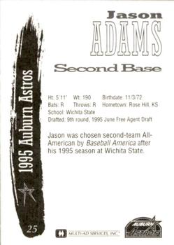 1995 Multi-Ad Auburn Astros #25 Jason Adams Back