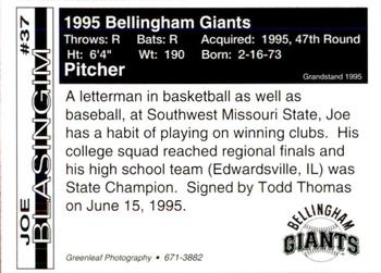 1995 Bellingham Giants #37 Joe Blasingim Back