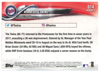 2018 Topps - Sparkle Foil #614 Minnesota Twins Back
