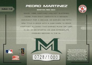 2005 Donruss - Mound Marvels #MM-12 Pedro Martinez Back