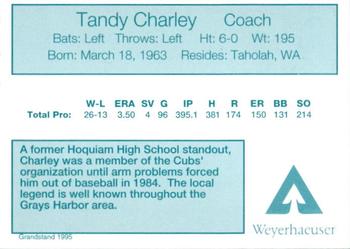 1995 Grandstand Grays Harbor Gulls #6 Tandy Charley Back