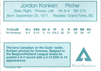 1995 Grandstand Grays Harbor Gulls #15 Jordan Konken Back