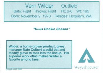 1995 Grandstand Grays Harbor Gulls #28 Vern Wilder Back