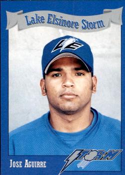 1995 Lake Elsinore Storm #1 Jose Aguirre Front