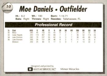 1995 Lake Elsinore Storm #10 Moe Daniels Back