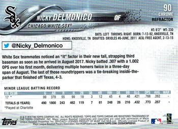2018 Topps Chrome - X-Fractor #90 Nicky Delmonico Back