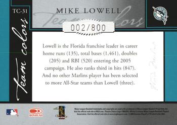 2005 Donruss Classics - Team Colors #TC-31 Mike Lowell Back