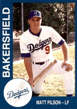 1993 Cal League Bakersfield Dodgers #7 Matt Filson Front