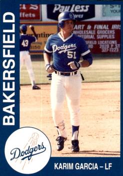 1993 Cal League Bakersfield Dodgers #9 Karim Garcia Front