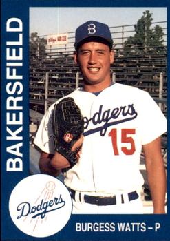 1993 Cal League Bakersfield Dodgers #24 Burgess Watts Front