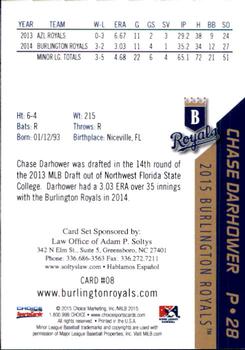 2015 Choice Burlington Royals #8 Chase Darhower Back