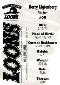 1995 Minneapolis Loons #11 Kerry Ligtenberg Back