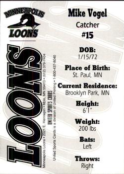 1995 Minneapolis Loons #20 Mike Vogel Back