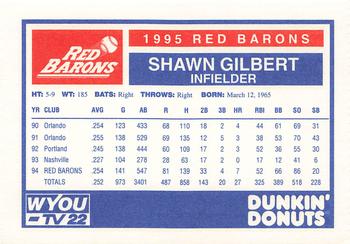 1995 Dunkin' Donuts Scranton/Wilkes-Barre Red Barons #NNO Shawn Gilbert Back