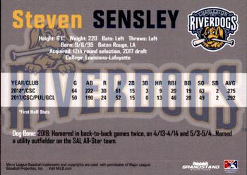 2018 Grandstand Charleston RiverDogs #NNO Steven Sensley Back