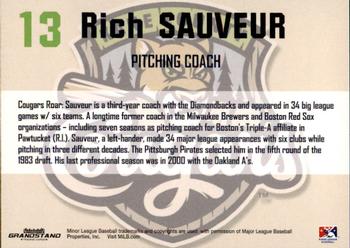 2018 Grandstand Kane County Cougars #25 Rich Sauveur Back