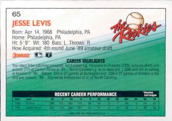 1992 Donruss The Rookies #65 Jesse Levis Back