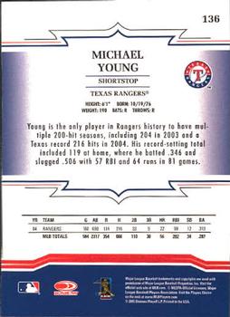 2005 Donruss Throwback Threads #136 Michael Young Back