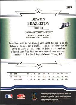 2005 Donruss Throwback Threads #189 Dewon Brazelton Back