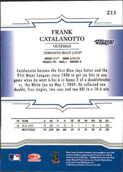 2005 Donruss Throwback Threads #211 Frank Catalanotto Back