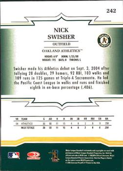 2005 Donruss Throwback Threads #242 Nick Swisher Back