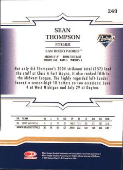 2005 Donruss Throwback Threads #249 Sean Thompson Back