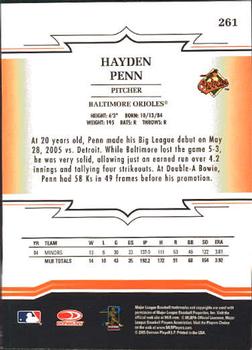 2005 Donruss Throwback Threads #261 Hayden Penn Back