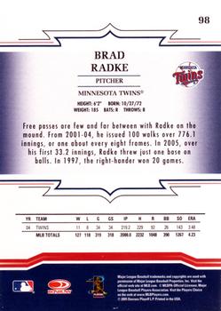 2005 Donruss Throwback Threads #98 Brad Radke Back