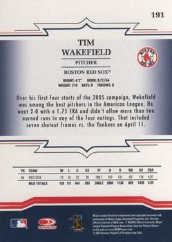2005 Donruss Throwback Threads #191 Tim Wakefield Back