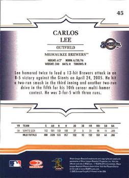 2005 Donruss Throwback Threads #45 Carlos Lee Back