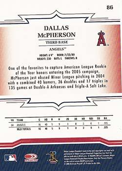 2005 Donruss Throwback Threads #86 Dallas McPherson Back