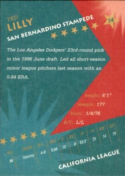 1997 California/Carolina League All-Stars #14 Ted Lilly Back