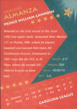 1997 California/Carolina League All-Stars #50 Armando Almanza Back