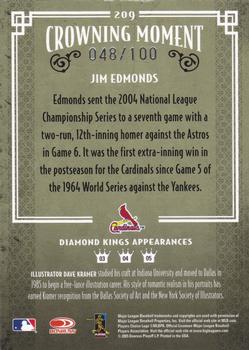 2005 Donruss Diamond Kings - Bronze #209 Jim Edmonds Back