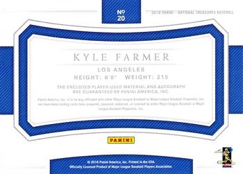 2018 Panini National Treasures #20 Kyle Farmer Back