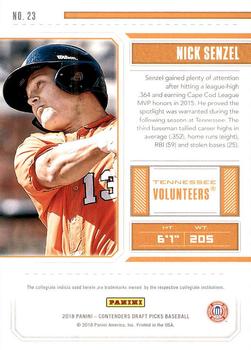 2018 Panini Contenders Draft Picks #23 Nick Senzel Back