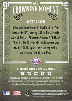 2005 Donruss Diamond Kings - DK Challenge #419 Scott Rolen Back