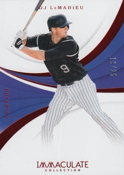 2018 Panini Immaculate Collection - Red #120 DJ LeMahieu Front