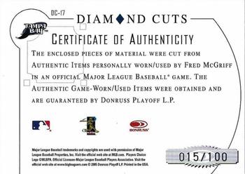 2005 Donruss Diamond Kings - Diamond Cuts Combos #DC-17 Fred McGriff Back