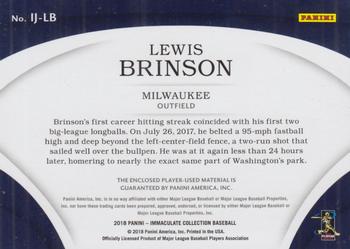 2018 Panini Immaculate Collection - Immaculate Jumbo #IJ-LB Lewis Brinson Back