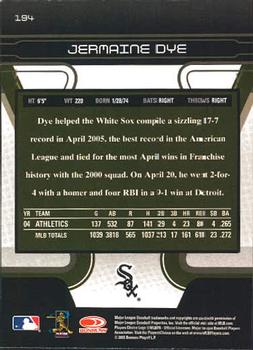 2005 Donruss Zenith #194 Jermaine Dye Back