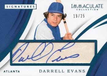2018 Panini Immaculate Collection - Immaculate Parchment Signatures Blue #PS-DE Darrell Evans Front