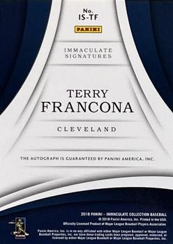 2018 Panini Immaculate Collection - Immaculate Signatures #IS-TF Terry Francona Back