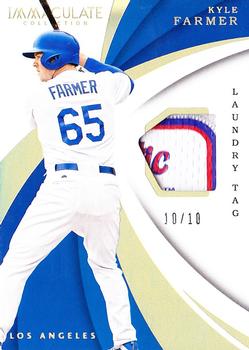 2018 Panini Immaculate Collection - Immaculate Swatches Laundry Tag #IS-KF Kyle Farmer Front