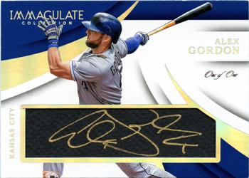 2018 Panini Immaculate Collection - Immaculate Tweed Weave Signatures Platinum #TW-AG Alex Gordon Front